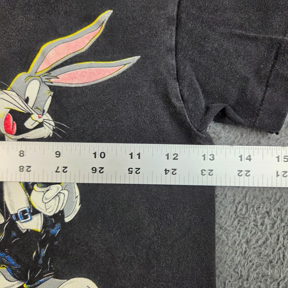 Vintage Harley Davidson Shirt Boy's Small Looney Tunes Bugs Bunny Taz 90s Black - Picture 6 of 12